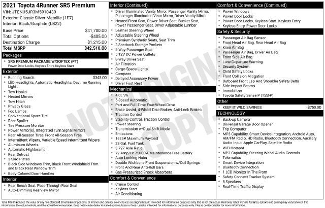2021 Toyota 4Runner SR5 Premium