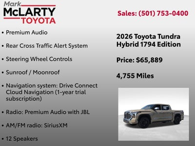 2026 Toyota TUNDRA HV 4X4 1794 Edition
