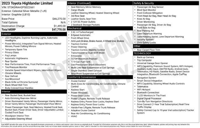 2023 Toyota Highlander Limited