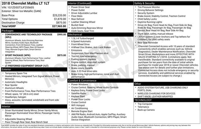 2018 Chevrolet Malibu LT