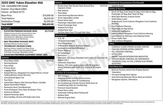 2025 GMC Yukon Elevation