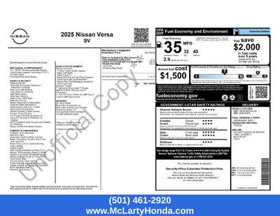 2025 Nissan Versa 1.6 SV