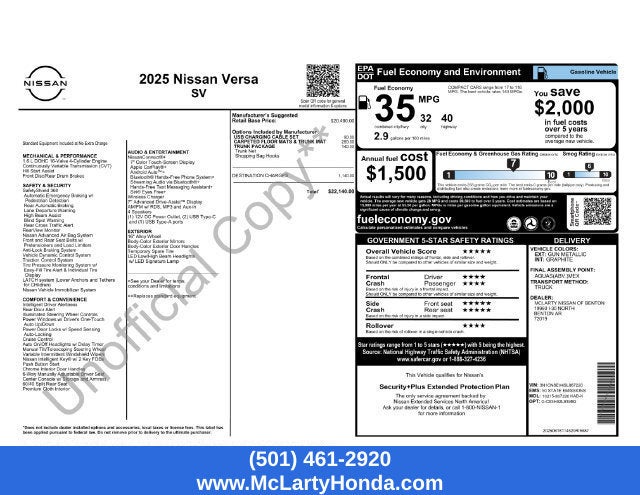 2025 Nissan Versa 1.6 SV
