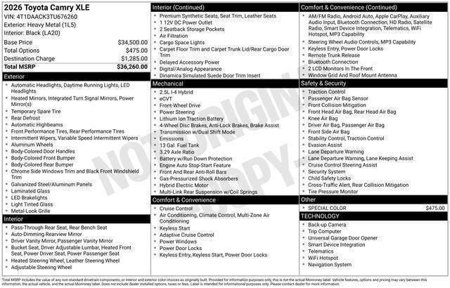 2026 Toyota Camry XLE