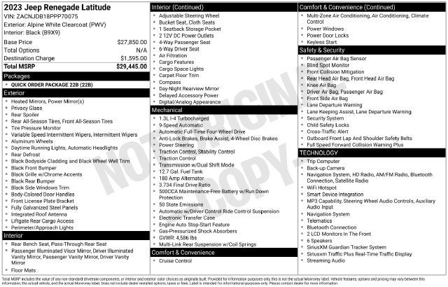 2023 Jeep Renegade Latitude